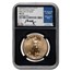 2017-W 1 oz Burnished Gold Eagle MS-70 NGC (FDI, Black Core Moy)
