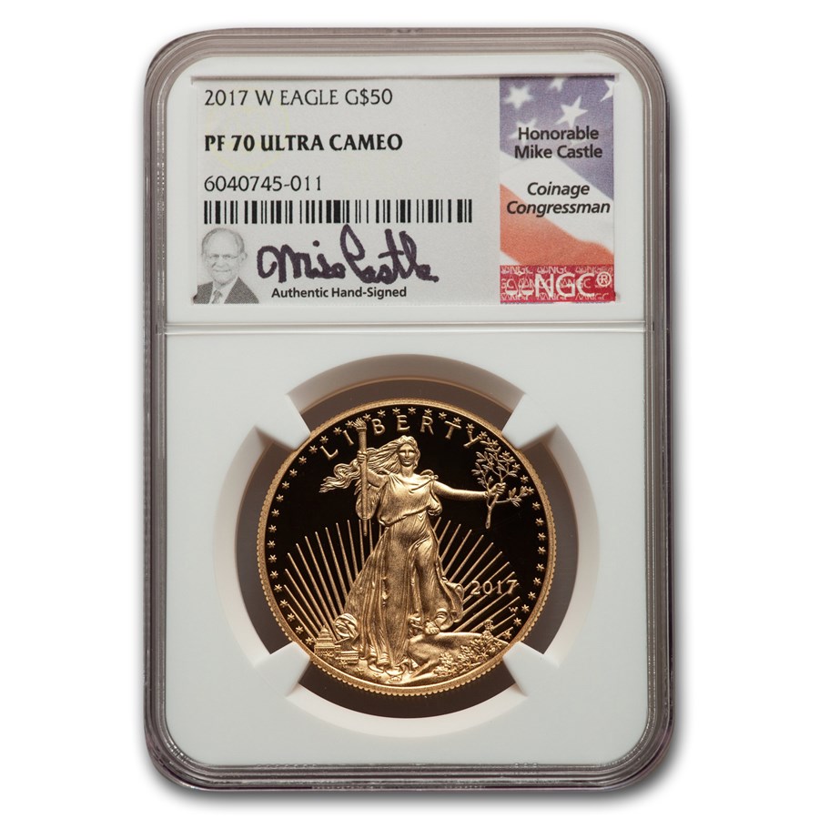 2017-W 1 oz Proof American Gold Eagle PF-70 NGC (Castle Label)