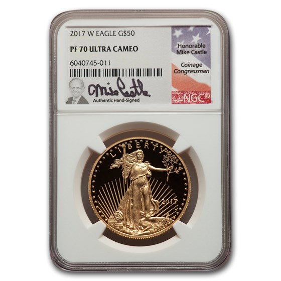 2017-W 1 oz Proof American Gold Eagle PF-70 NGC (Castle Label) 2017-W 1 oz Proof American Gold Eagle PF-70 NGC (Castle Label)