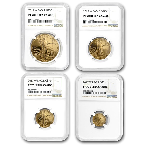 2017-W 4-Coin Proof American Gold Eagle Set PF-70 NGC 2017-W 4-Coin Proof American Gold Eagle Set PF-70 NGC