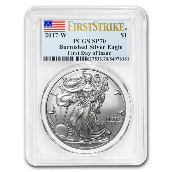 2017-W Burnished American Silver Eagle SP-70 PCGS (First Day) 2017-W Burnished American Silver Eagle SP-70 PCGS (First Day)