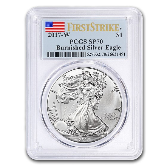 2017-W Burnished American Silver Eagle SP-70 PCGS (FirstStrike®) 2017-W Burnished American Silver Eagle SP-70 PCGS (FirstStrike®)