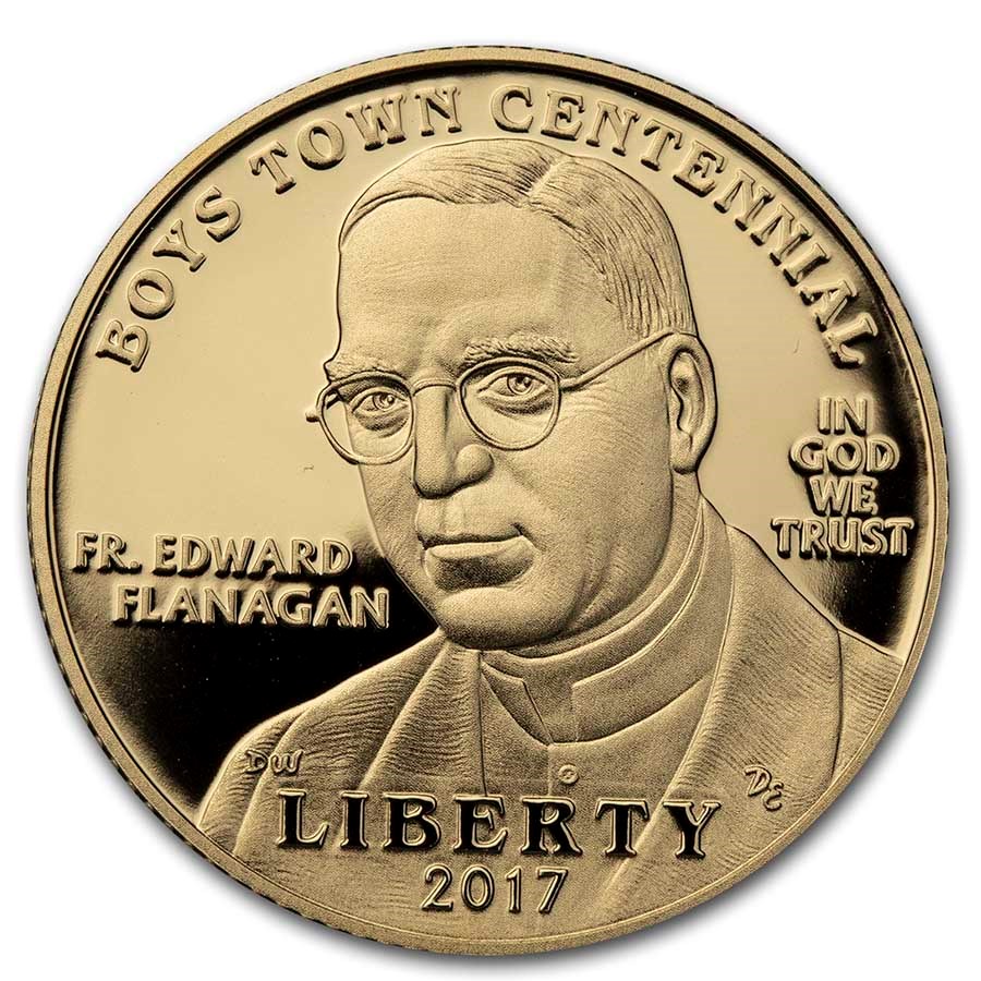 2017-W Gold $5 Commem Boys Town Centennial Proof (Capsule Only)