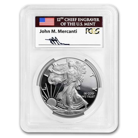 2017-W Proof American Silver Eagle PF-70 PCGS (FDI, Mercanti)