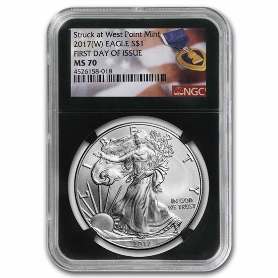 2017 (W) Silver Eagle MS-70 NGC (FDI, Purple Heart, Black Core) 2017 (W) Silver Eagle MS-70 NGC (FDI, Purple Heart, Black Core)