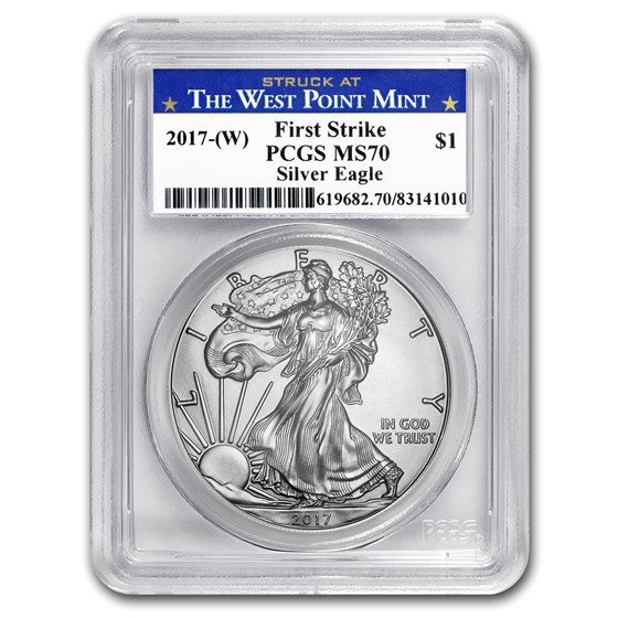 2017 (W) Silver Eagle MS-70 PCGS (FS, West Point Mint Label) 2017 (W) Silver Eagle MS-70 PCGS (FS, West Point Mint Label)