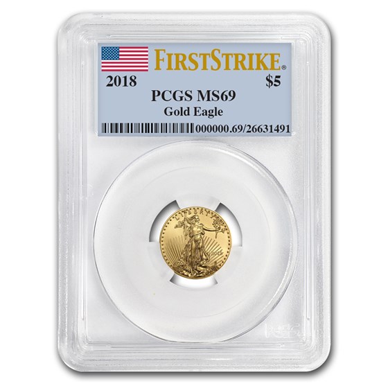 2018 1/10 oz American Gold Eagle MS-69 PCGS (FirstStrike®)