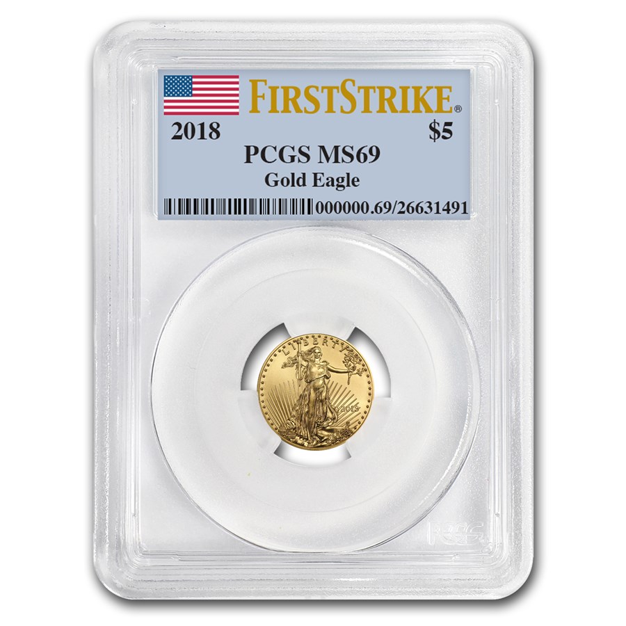 2018 1/10 oz American Gold Eagle MS-69 PCGS (FirstStrike®)