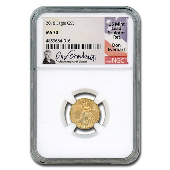 2018 1/10 oz American Gold Eagle MS-70 NGC (Everhart) 2018 1/10 oz American Gold Eagle MS-70 NGC (Everhart)