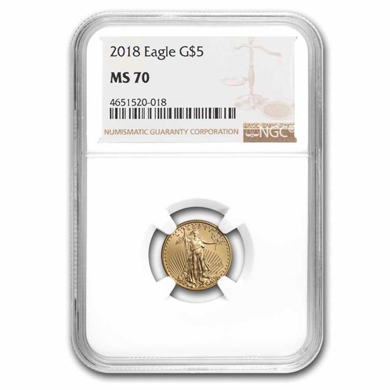2018 1/10 oz American Gold Eagle MS-70 NGC 2018 1/10 oz American Gold Eagle MS-70 NGC