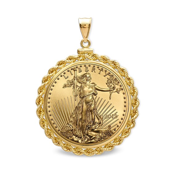 2018 1/10 oz Gold Eagle Pendant (Rope-ScrewTop Bezel) 2018 1/10 oz Gold Eagle Pendant (Rope-ScrewTop Bezel)