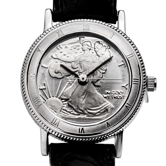 2018 1/10 oz Silver Walking Liberty Leather Band Watch 2018 1/10 oz Silver Walking Liberty Leather Band Watch