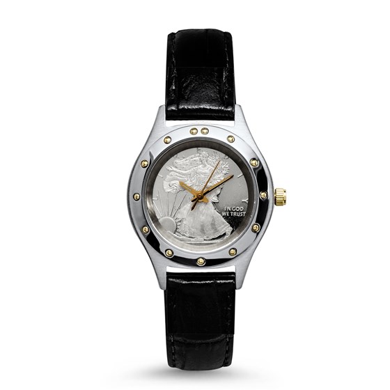 2018 1/10 oz Silver Walking Liberty Leather Band Watch 2018 1/10 oz Silver Walking Liberty Leather Band Watch