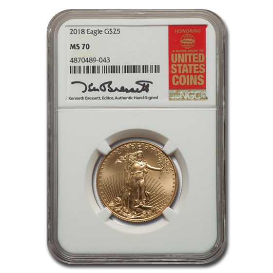 2018 1/2 oz American Gold Eagle MS-70 NGC (Bressett) 2018 1/2 oz American Gold Eagle MS-70 NGC (Bressett)