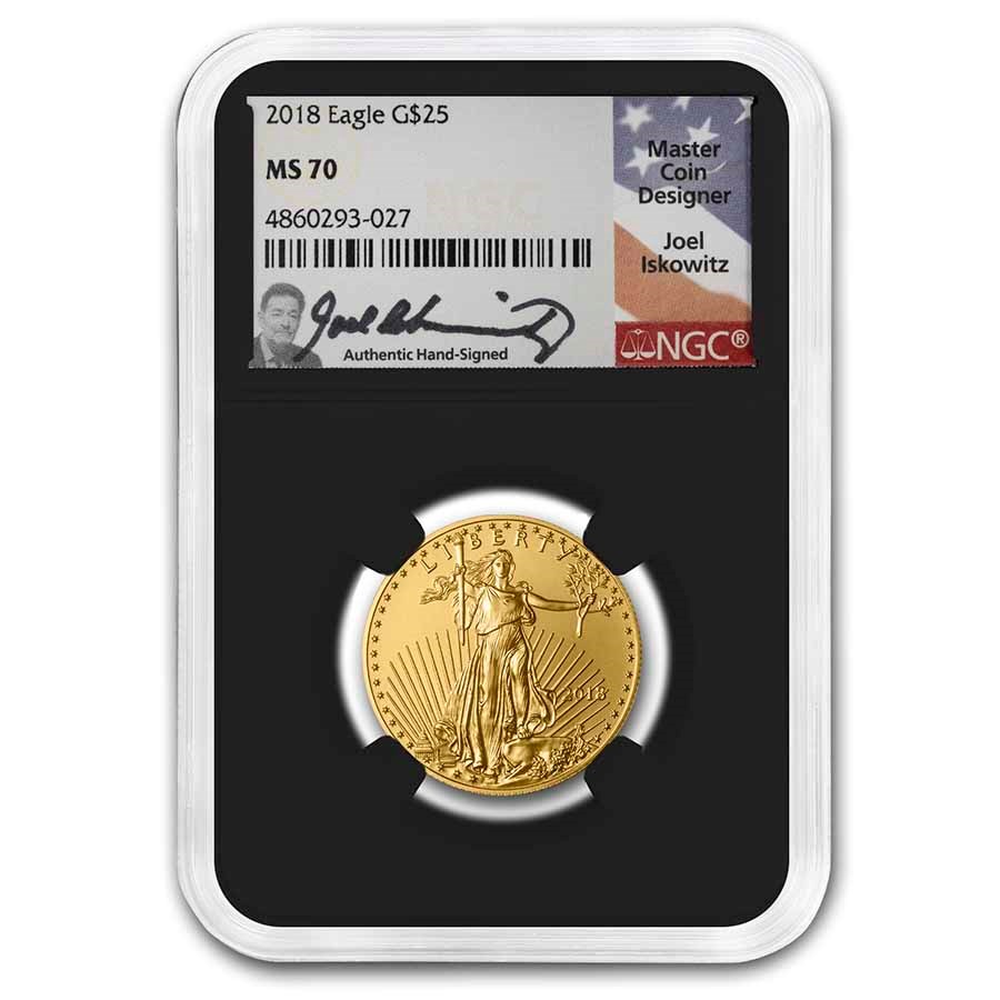 2018 1/2 oz American Gold Eagle MS-70 NGC (Iskowitz)