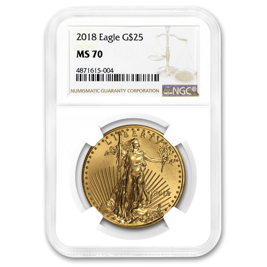 2018 1/2 oz American Gold Eagle MS-70 NGC