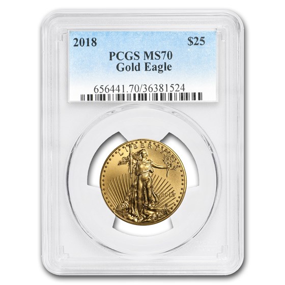 2018 1/2 oz American Gold Eagle MS-70 PCGS