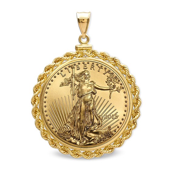 2018 1/2 oz Gold Eagle Pendant (Rope-ScrewTop Bezel) 2018 1/2 oz Gold Eagle Pendant (Rope-ScrewTop Bezel)