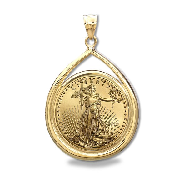 2018 1/2 oz Gold Eagle Teardrop Pendant (Prong Bezel) 2018 1/2 oz Gold Eagle Teardrop Pendant (Prong Bezel)