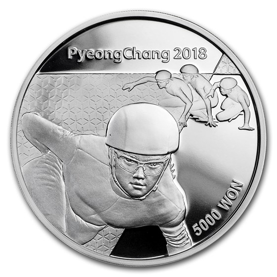 2018 1/2 oz Silver PyeongChang Winter Olympic Short Track Proof 2018 1/2 oz Silver PyeongChang Winter Olympic Short Track Proof