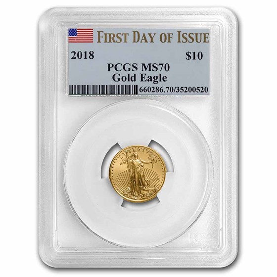 2018 1/4 oz American Gold Eagle MS-70 PCGS (First Day of Issue) 2018 1/4 oz American Gold Eagle MS-70 PCGS (First Day of Issue)