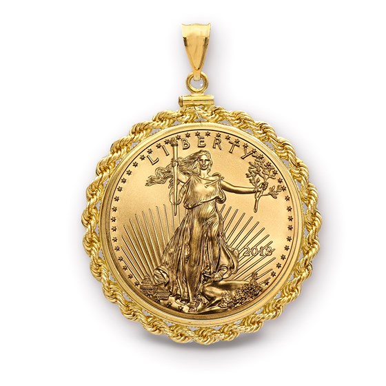 2018 1/4 oz Gold Eagle Pendant (Rope-ScrewTop Bezel) 2018 1/4 oz Gold Eagle Pendant (Rope-ScrewTop Bezel)
