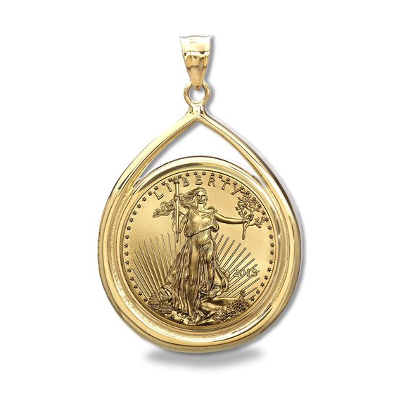 2018 1/4 oz Gold Eagle Teardrop Pendant (Prong Bezel) 2018 1/4 oz Gold Eagle Teardrop Pendant (Prong Bezel)