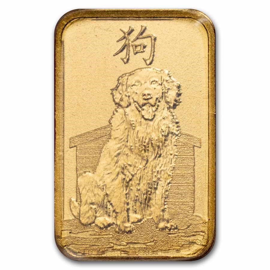 2018 1 gram Gold Bar - PAMP Suisse Lunar Dog Multigram (In Assay)