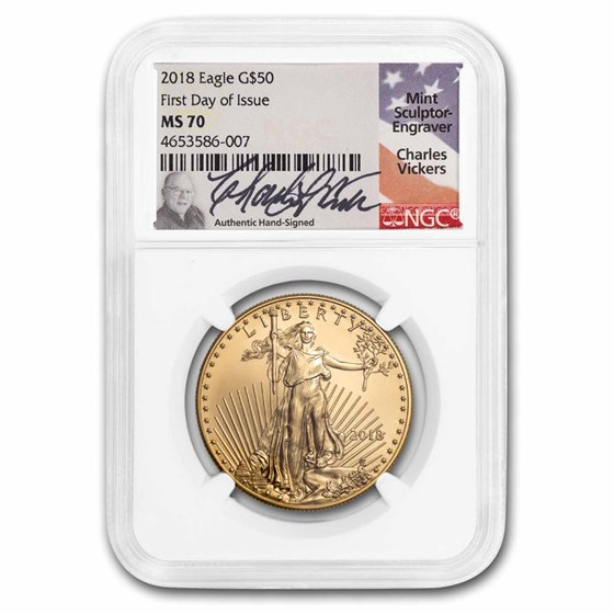 2018 1 oz American Gold Eagle MS-70 NGC (FDI, Vickers) 2018 1 oz American Gold Eagle MS-70 NGC (FDI, Vickers)