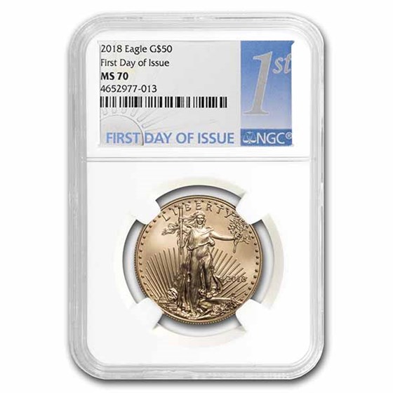 2018 1 oz American Gold Eagle MS-70 NGC (First Day of Issue) 2018 1 oz American Gold Eagle MS-70 NGC (First Day of Issue)