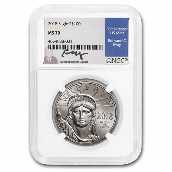 2018 1 oz American Platinum Eagle MS-70 NGC (Moy) 2018 1 oz American Platinum Eagle MS-70 NGC (Moy)