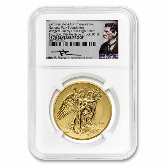 2018 1 oz Au Reverse Proof National Park Saint-Gaudens PF-70 NGC 2018 1 oz Au Reverse Proof National Park Saint-Gaudens PF-70 NGC