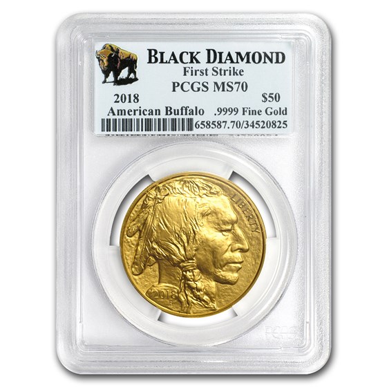 2018 1 oz Gold Buffalo MS-70 PCGS (FS, Black Diamond) 2018 1 oz Gold Buffalo MS-70 PCGS (FS, Black Diamond)