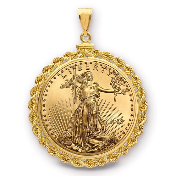 2018 1 oz Gold Eagle Pendant (Rope-ScrewTop Bezel) 2018 1 oz Gold Eagle Pendant (Rope-ScrewTop Bezel)