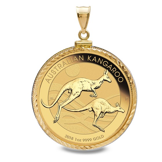 2018 1 oz Gold Kangaroo Pendant (Diamond-ScrewTop Bezel) 2018 1 oz Gold Kangaroo Pendant (Diamond-ScrewTop Bezel)