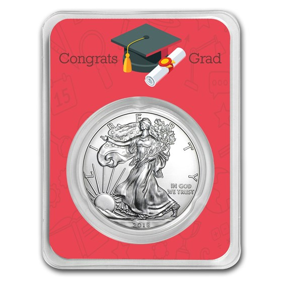 2018 1 oz Silver American Eagle - Congrats Grad Scholar 2018 1 oz Silver American Eagle - Congrats Grad Scholar