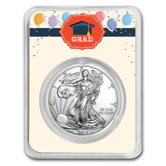 2018 1 oz Silver American Eagle - Graduation Balloons 2018 1 oz Silver American Eagle - Graduation Balloons