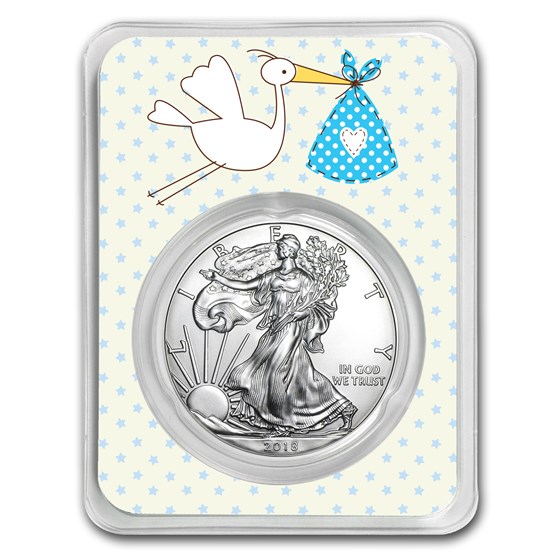 2018 1 oz Silver American Eagle - It's A Boy Delivery 2018 1 oz Silver American Eagle - It's A Boy Delivery