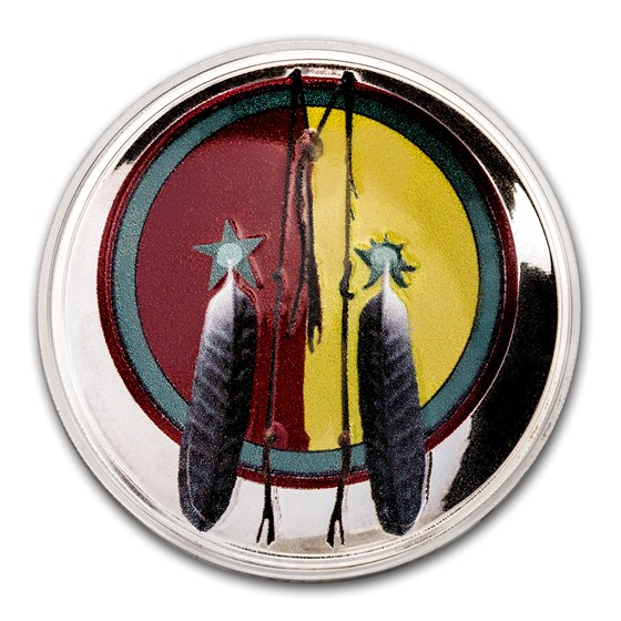 2018 1 oz Silver Domed Native American Weapons Comanche Spear 2018 1 oz Silver Domed Native American Weapons Comanche Spear