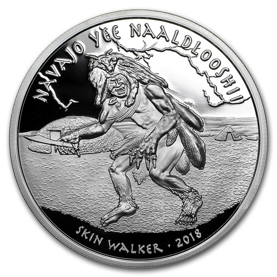 2018 1 oz Silver Native American Myths Navajo Skin Walker Proof 2018 1 oz Silver Native American Myths Navajo Skin Walker Proof