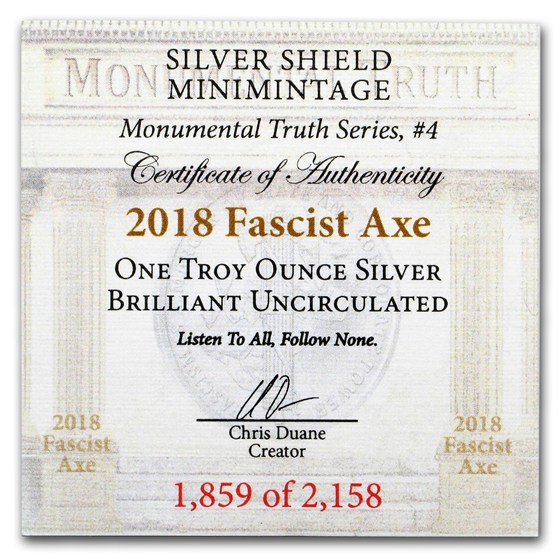 Buy 2018 1 oz Silver Shield Round - MiniMintage Fascist Axe | APMEX