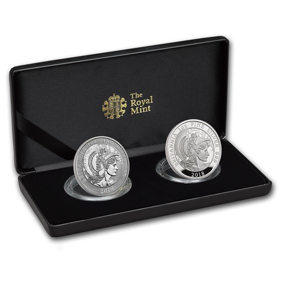 2018 2-Coin Silver 1 oz Britannia Proof/Reverse Proof Set 2018 2-Coin Silver 1 oz Britannia Proof/Reverse Proof Set