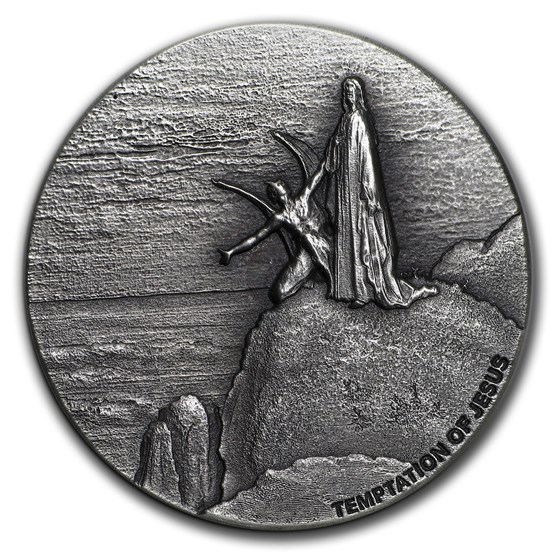 2018 2 oz Silver Coin - Biblical Series (Temptation of Jesus)