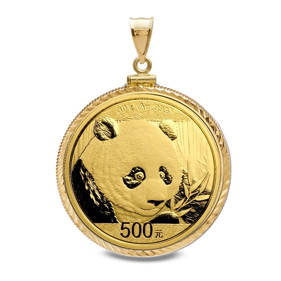2018 30 gram Gold Panda Pendant (Diamond-Cut Screw Top Bezel) 2018 30 gram Gold Panda Pendant (Diamond-Cut Screw Top Bezel)
