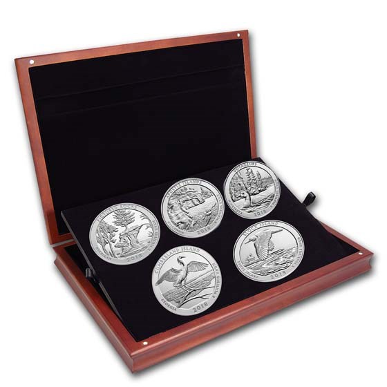 2018 5 oz Silver ATB 5-Coin Set (Elegant Display Box)