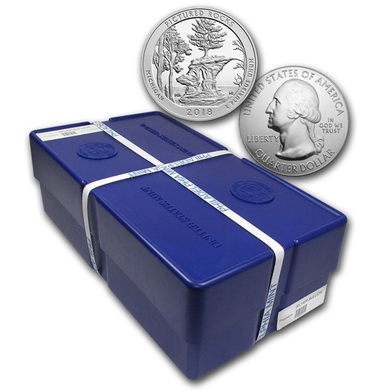 Buy 2018 5 oz Silver ATB Pictured Rocks, MI (Sealed Monster Box) APMEX