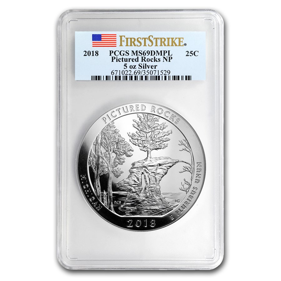 Buy 2018 5 oz Silver ATB Pictured Rocks MS69 DMPL PCGS (FS) APMEX