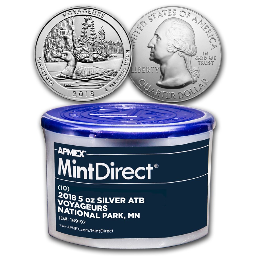 2018 5 oz Silver ATB Voyageurs (10-Coin MintDirect® Tube)