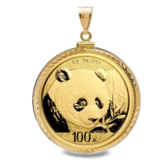 2018 8 gram Gold Panda Pendant (Diamond-Screw Top Bezel) 2018 8 gram Gold Panda Pendant (Diamond-Screw Top Bezel)