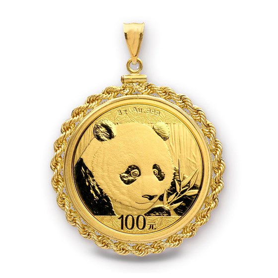 2018 8 gram Gold Panda Pendant (Rope-Screw Top Bezel) 2018 8 gram Gold Panda Pendant (Rope-Screw Top Bezel)